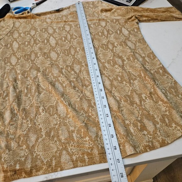 Lauren Ralph Lauren Tan Python Print Linen Knit Top 1X Snake Print - Picture 9 of 9